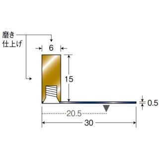 床金物（フラットバー）　真鍮製　板付きビス止め（片面）