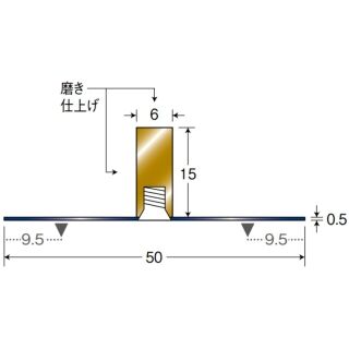 床金物（フラットバー）　真鍮製　板付きビス止め（両面）