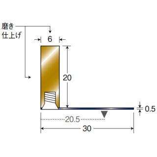 床金物（フラットバー）　真鍮製　板付きビス止め（片面）