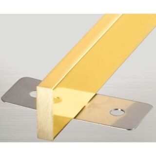 床金物（フラットバー）　真鍮製　板付きビス止め（両面）