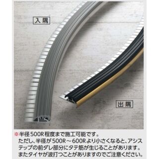 ノンスリップ　アシステップ　アルミ製（A6063S-T5）　穴有　アール用切込加工品