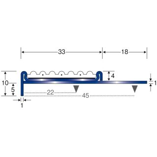 室内階段用ステンレス　ノンスリップ　Previo R311X　ストライプタイヤ劇場対応品