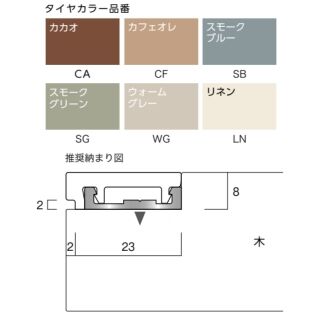 室内木階段用ノンスリップ　スクエアタイプ Previo M533　本体+タイヤ
