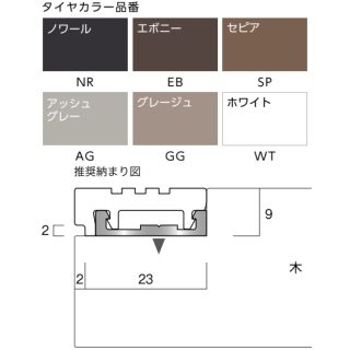 室内木階段用ノンスリップ　スクエアタイプ Previo M535　本体+タイヤ