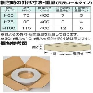 メタカラーワンライン巾木シリーズ　グレー芯材　長尺ロールタイプ