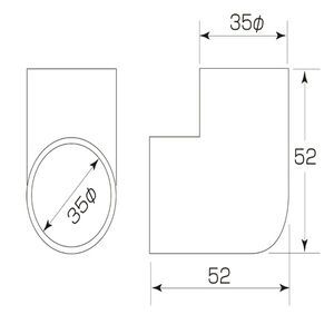 35Φ90°固定コーナー金具