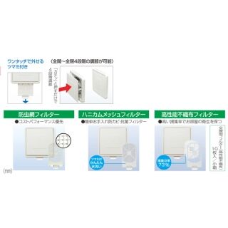 プッシュ式レジスター　エアーリフト　高性能不織布フィルター