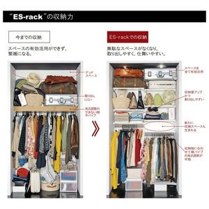 壁面取付システム収納 ES-rack 棚板＋パイプセット　商品コード96084177