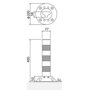 視線誘導標　Tコーン　ベース式