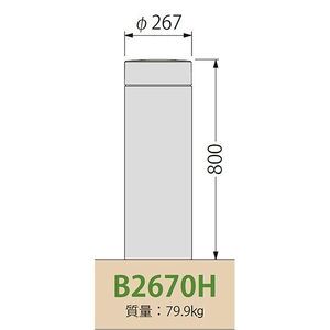 [Gシリーズ]Bタイプ 鋳鉄製プレーン型 車止め 円柱形 脱着式 ロックなし 鎖１段用 （ジョイント付） 端部用