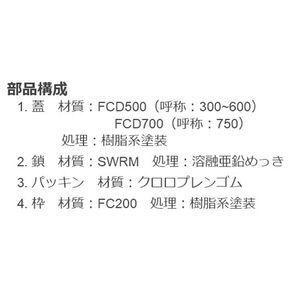 組立人孔取付用 簡易密閉形（簡易防水・防臭形） 丸枠 T荷重：T-25 グレードC
