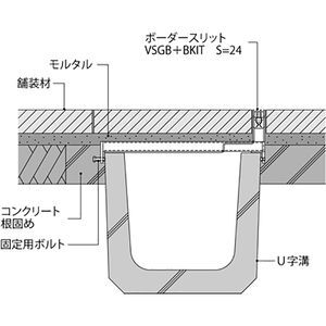 ボーダースリット（スリット幅24mm） T荷重：T-2(歩行用兼用)　枠：定尺1m