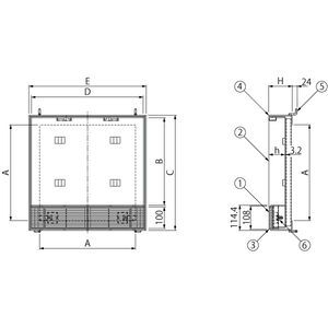 ボーダースリット（スリット幅100mm） T荷重：T-2(歩行用兼用)　蓋+枠セット