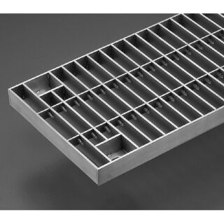 『ステンレス製グレーチング』T-20　溶接強度向上仕様　ボルト固定式　プレーンタイプ　横断溝用（すきま 26mm）　T荷重：T-20