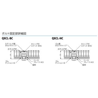 『スチール製グレーチング』ボルトキャップ付　ボルト固定式　細目滑り止め模様付　枠付正方形型　集水桝用　クッション材なし　T荷重：T-14・T-6