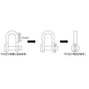 【バラ単位】ワンピン式半丸シャックル