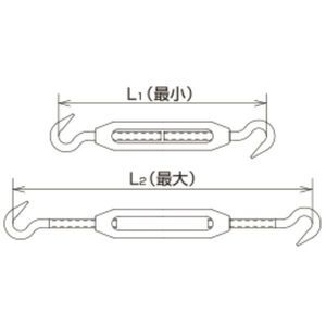【バラ単位】枠式ターンバックル（フック＆フック）