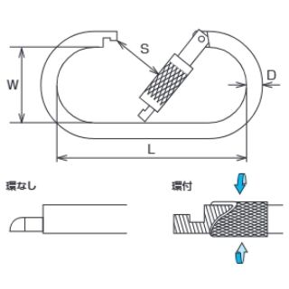 メガカラビナ（環なし）