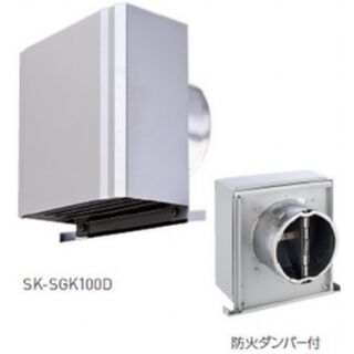 角型フード付ガラリ（防火ダンパー・ステンレス網付き）